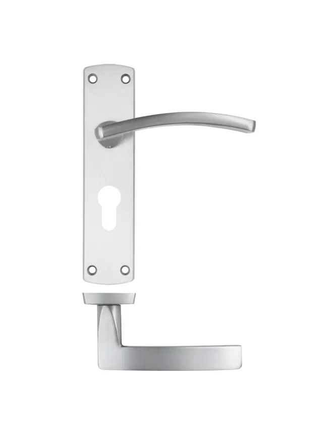 Zoo Hardware Toledo lever on euro backplate - Satin Chrome