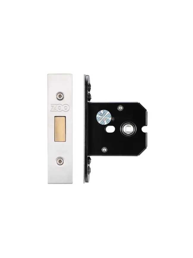 Zoo Hardware Flat Dead lock - 64mm C/W Stainless Steel Forend and Strike
