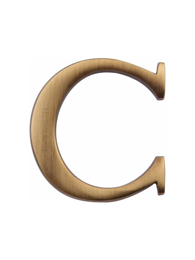Heritage Brass Alphabet C Pin Fix 51mm (2") Antique Brass Finish