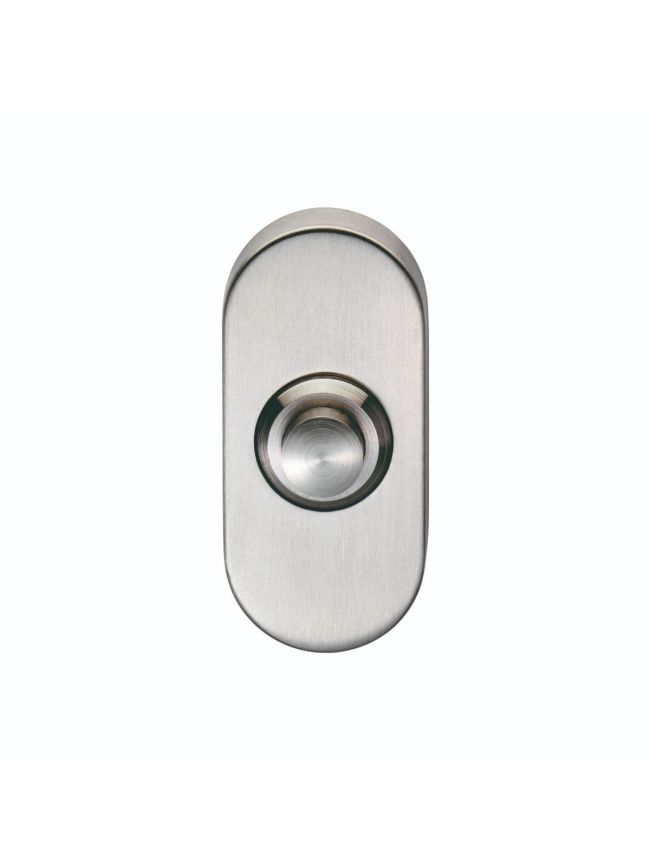 Oval Bell Push - Satin Stainless Steel