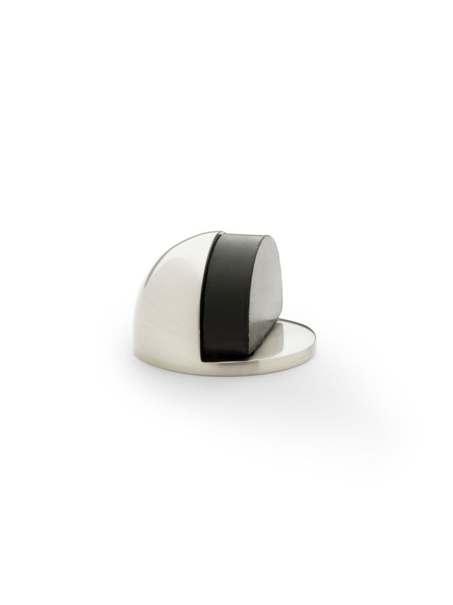 Alexander & Wilks - Shield Floor Mounted Door Stop - Satin Nickel