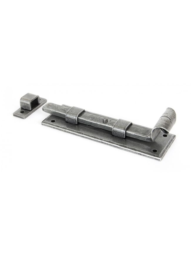 Pewter 6" Straight Door Bolt
