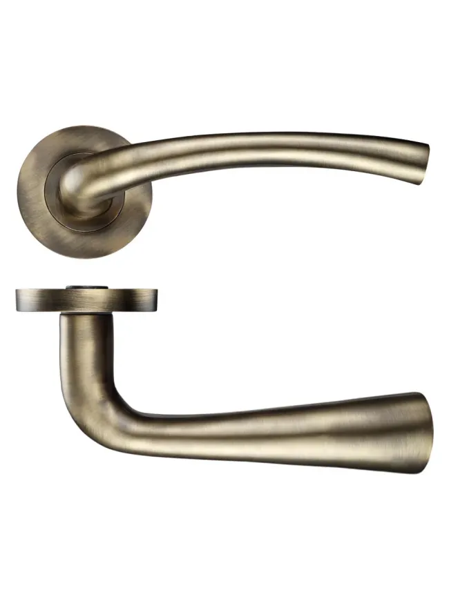 Zoo Hardware Assisi lever on round rose - Florentine Bronze