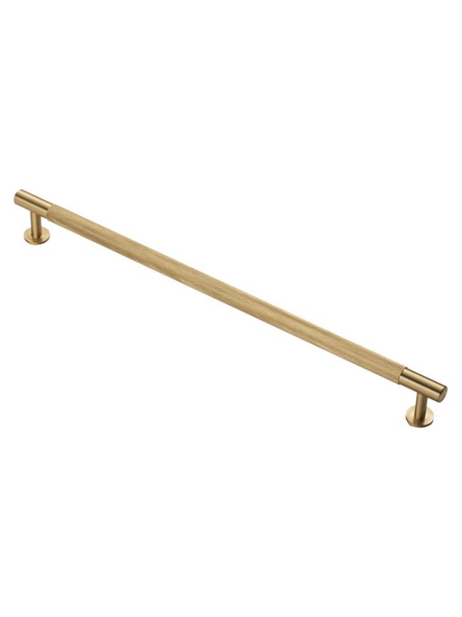 Ftd Knurled Pull Handle 320mm c/c - Satin Brass