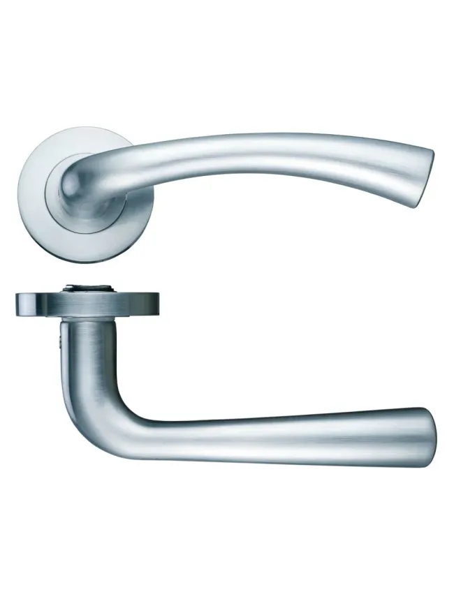 Zoo Hardware Florence lever on round rose - Satin Nickel