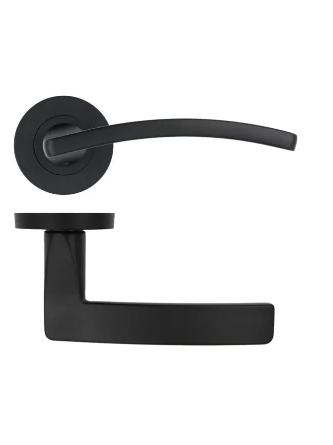 Zoo Hardware Toledo lever on rose - Matt Black
