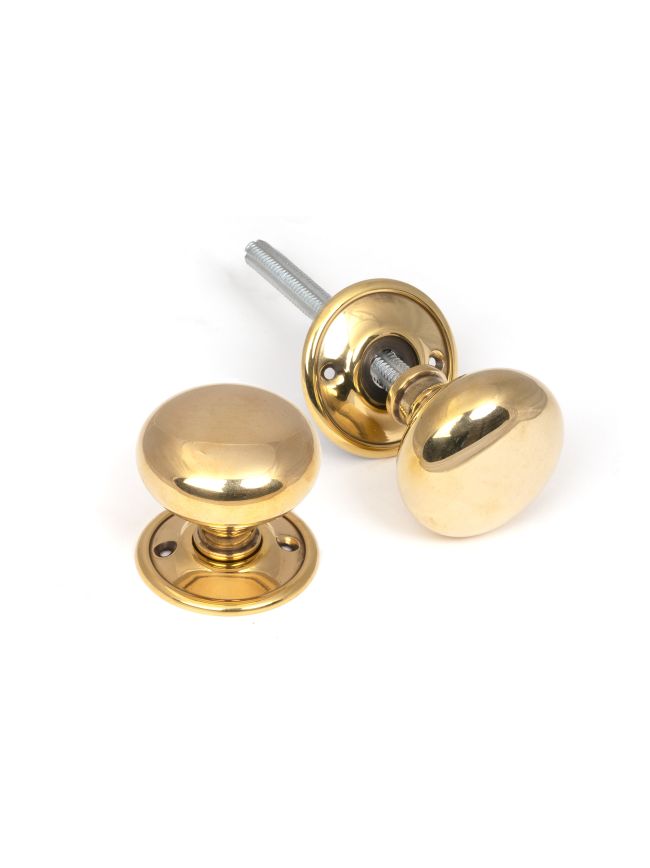 Aged Brass Mushroom Mortice/Rim Knob Set