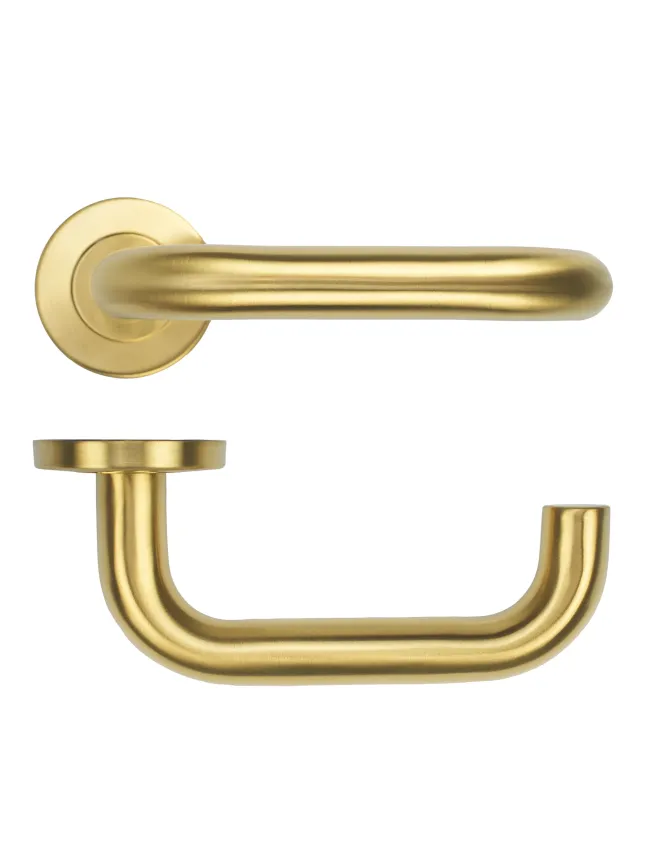 Zoo Hardware 19mm Tubular Lever on Round Rose 52mm x 8mm Push-on Rose - BS EN 1906 Grade 3 - Grade 201 - PVDSB