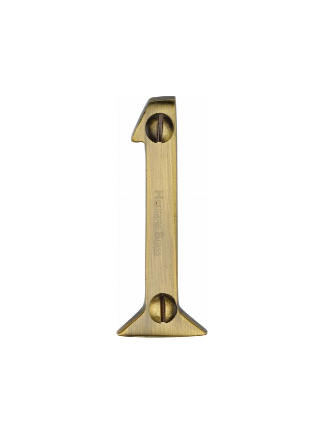 Heritage Brass Numeral 1 Face Fix 51mm (2") Antique Brass finish