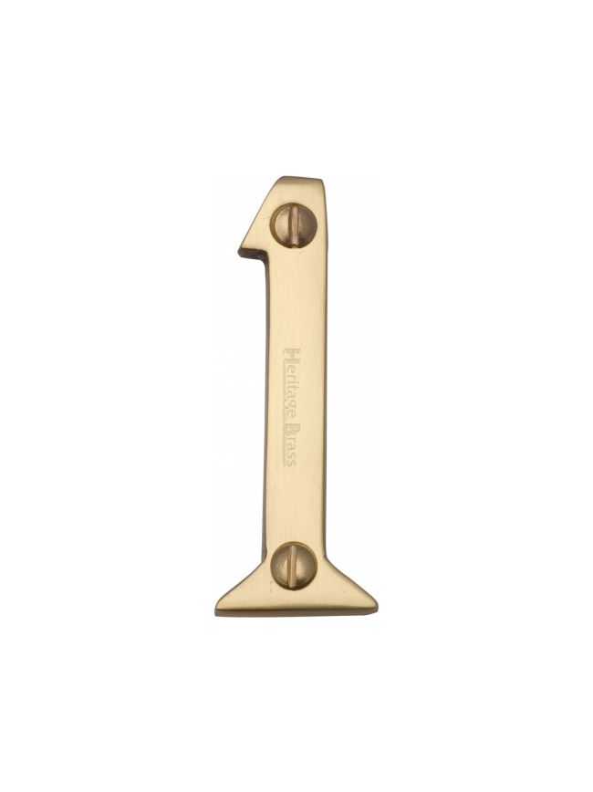 Heritage Brass Numeral 1 Face Fix 51mm (2") Polished Brass finish