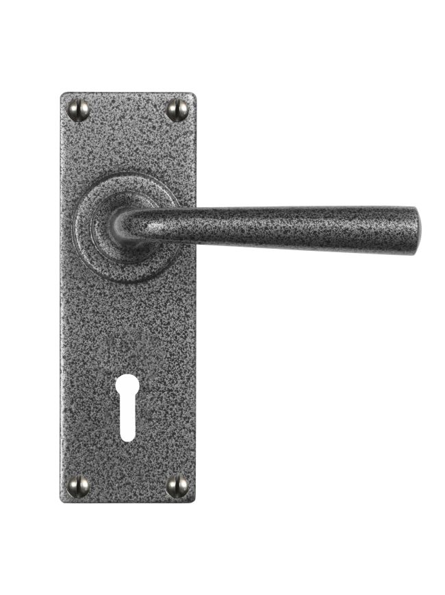 Pastow Lever Handle on Backplate (Lock/Keyhole) - Forged Steel