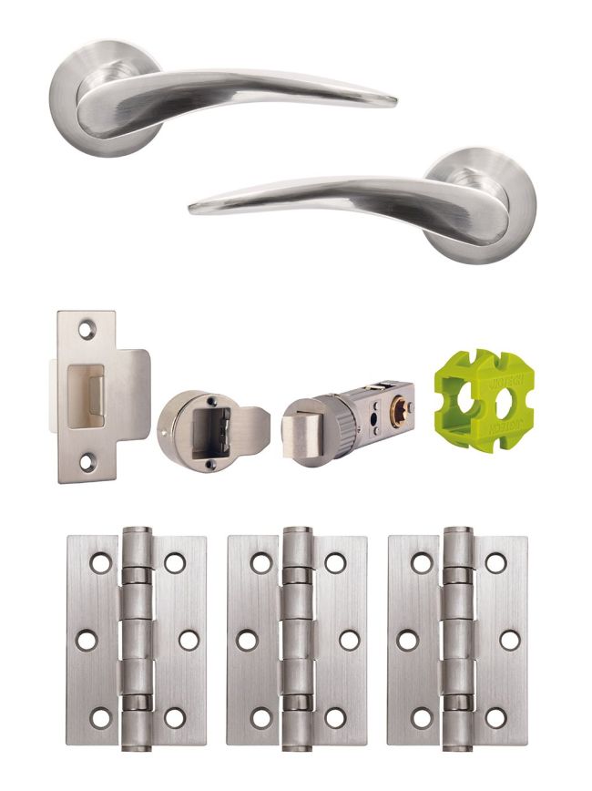 Jigtech Vecta Passage Door Pack Satin Chrome - JTB72220