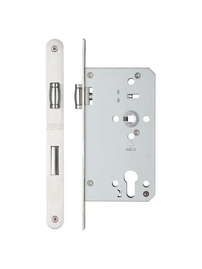 Zoo Hardware Roller din euro sashlock - 72mm c/c - backset 60mm - radius - Satin Stainless