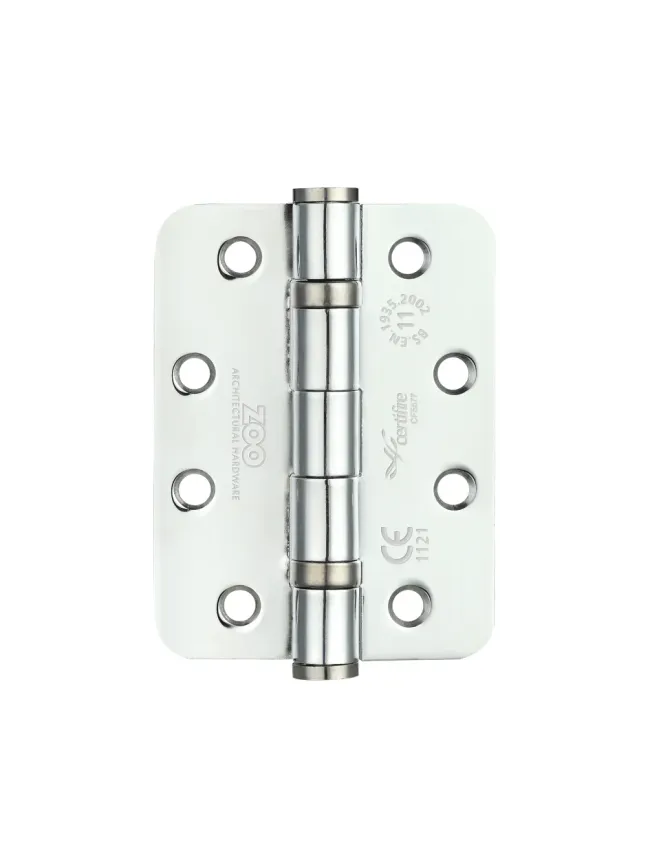 Zoo Hardware Ball Bearing Hinge - Steel 102 x 76 x 3mm - Radius - Polished Chrome