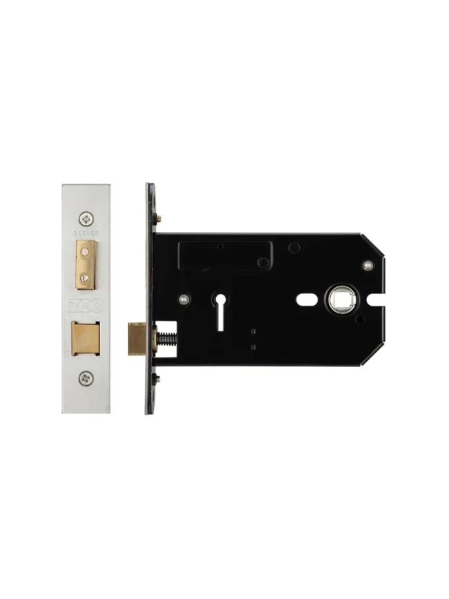 Zoo Hardware 3 Lever Horizontal Lock - 127mm - Satin Stainless
