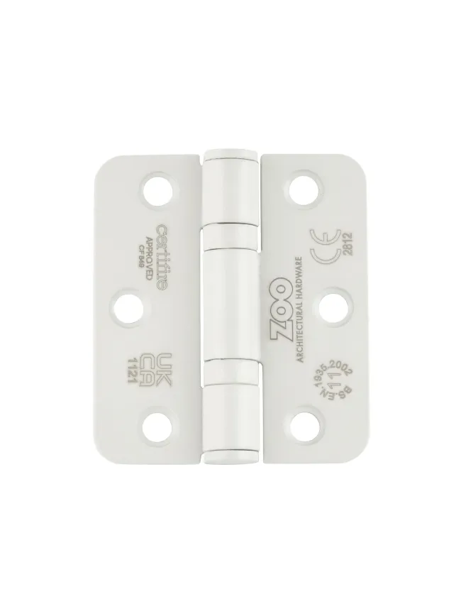 Zoo Hardware Grade 11 Ball Bearing Hinge Stainless Steel Radius - Grade 201 -76 x 67 x 2.5mm - White