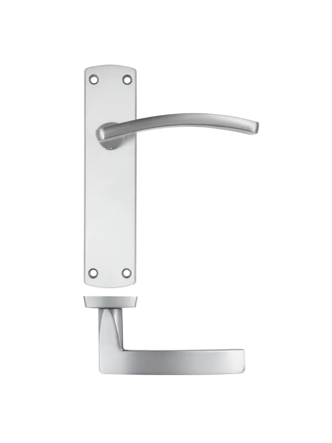 Zoo Hardware Toledo Lever on latch backplate - Satin Chrome