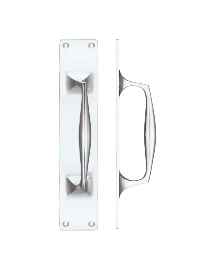 Zoo Hardware Pull Handle on Backplate - Polished Chrome