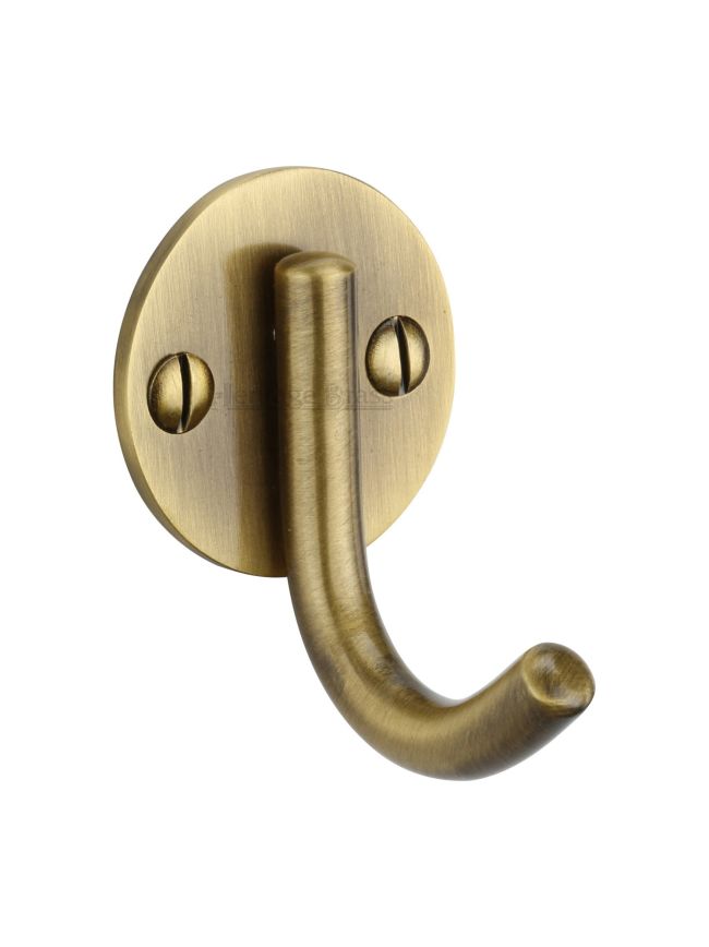 Heritage Brass Single Robe Hook Antique Brass Finish