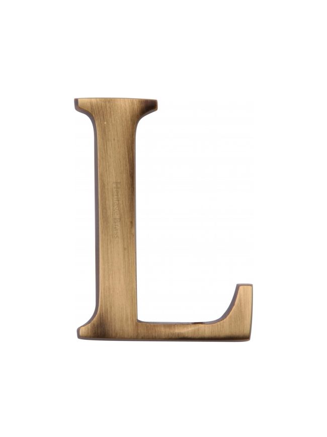 Heritage Brass Alphabet L Pin Fix 51mm (2") Antique Brass Finish