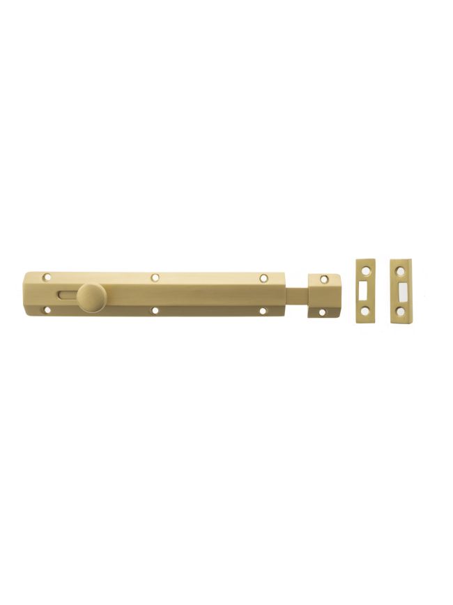 Atlantic Solid Brass Surface Door Bolt 8" - Satin Brass