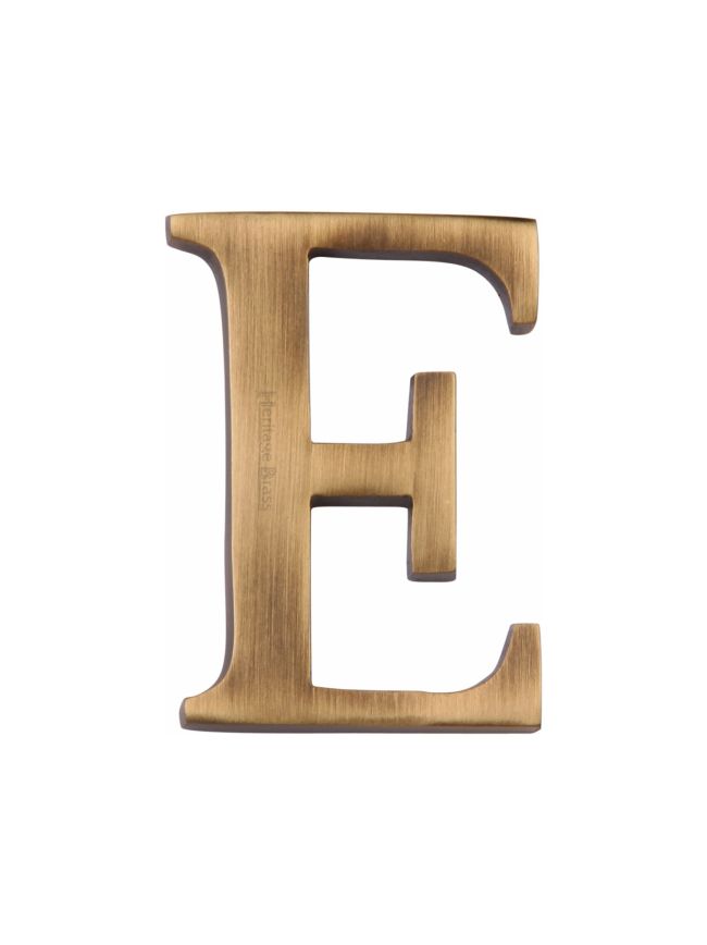 Heritage Brass Alphabet E Pin Fix 51mm (2") Antique Brass Finish