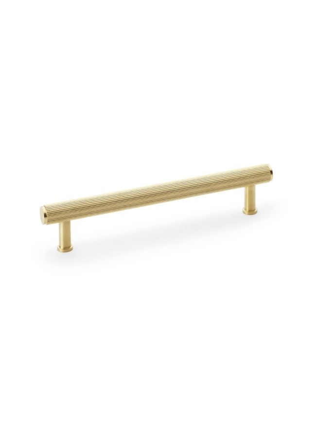 Alexander & Wilks - Crispin Reeded T-bar Cupboard Pull Handle - Satin Brass PVD - 160mm
