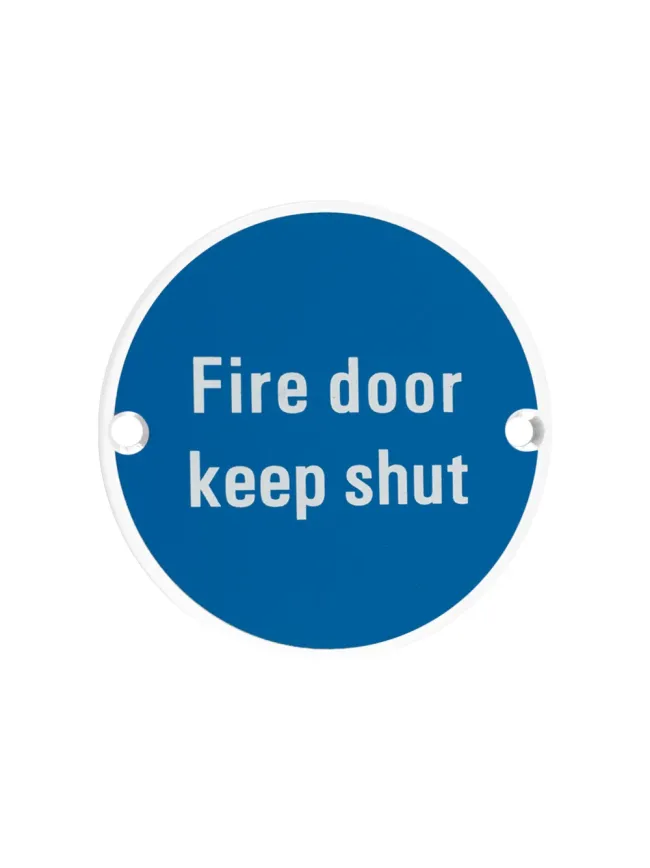 Zoo Hardware Fire Door Keep Shut - 76mm dia - White