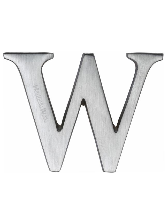 Heritage Brass Alphabet W Pin Fix 51mm (2") Satin Chrome Finish