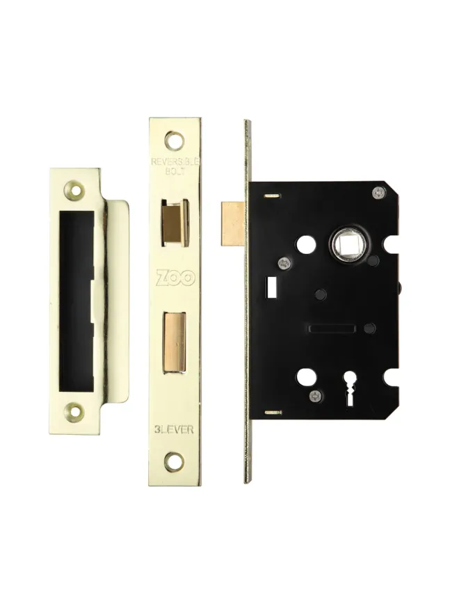 Zoo Hardware 3 Lever Sash Lock 2.5" - smaller case - PVD
