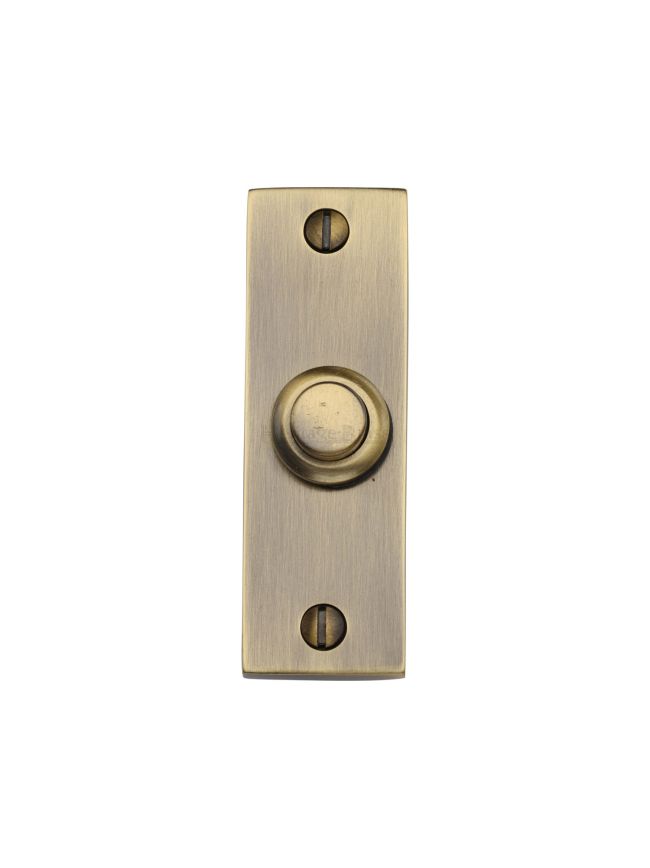 Heritage Brass Rectangular Bell Push  Antique Brass finish