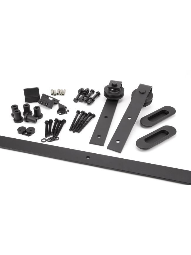 100kg Black Sliding Door Hardware Kit (2m Track)