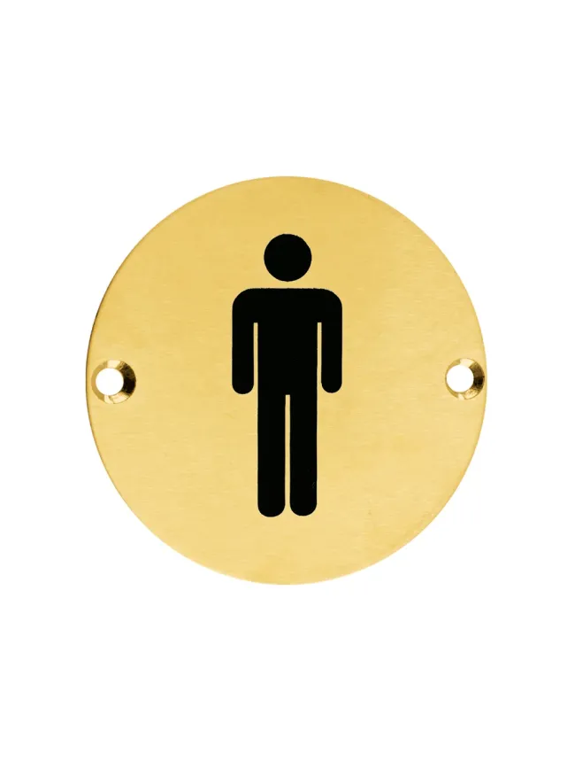 Zoo Hardware Sex Symbol - Male - 76mm dia - PVD Satin Brass