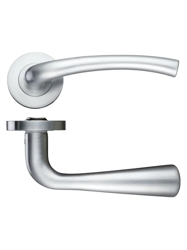 Zoo Hardware Assisi lever on round rose - Satin Chrome