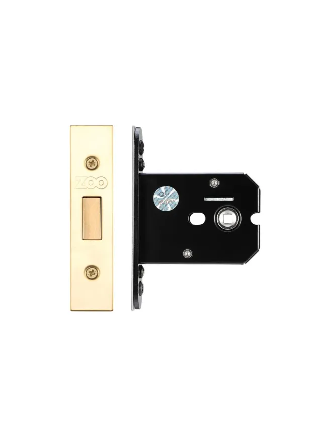 Zoo Hardware Flat Dead lock - 76mm C/W PVD Forend and Strike