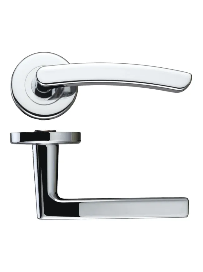 Zoo Hardware Santiago lever on round rose - Polished Chrome
