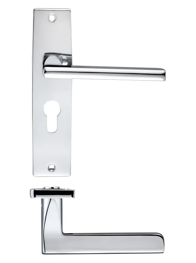 Zoo Hardware Venice lever on euro backplate - Polished Chrome