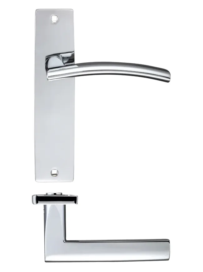 Zoo Hardware Amalfi lever on latch backplate - Polished Chrome