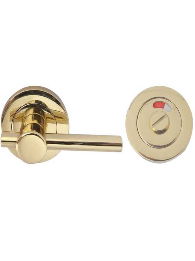 Jedo Designer Easy Turns & Releases 50mm Round Rose with Indicator 50mm Polished Brass - By Frelan Hardware - JV2888PB