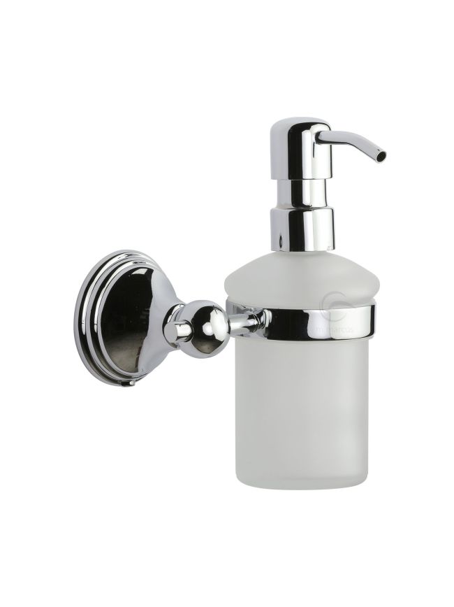 Cambridge Soap Dispenser. Wall Mounted with Frosted Glass and high quality STS pump. Polished Chrome finish