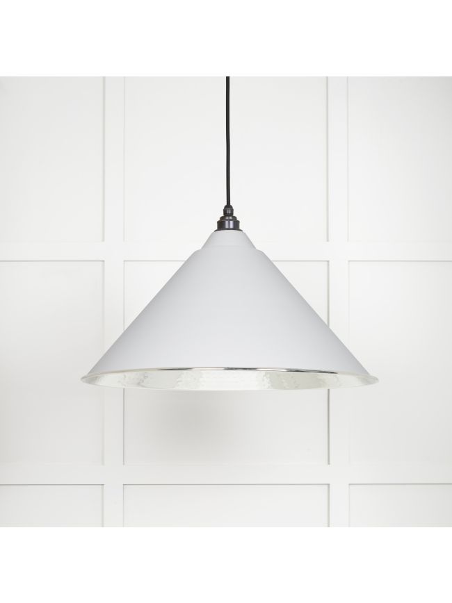 Hammered Nickel Hockley Pendant in Flock
