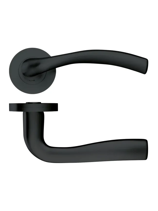 Zoo Hardware Siena lever on round rose - Oscuro Matt Black