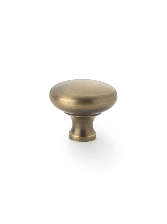 Alexander & Wilks - Wade Round Cupboard Knob - Antique Brass - 38mm