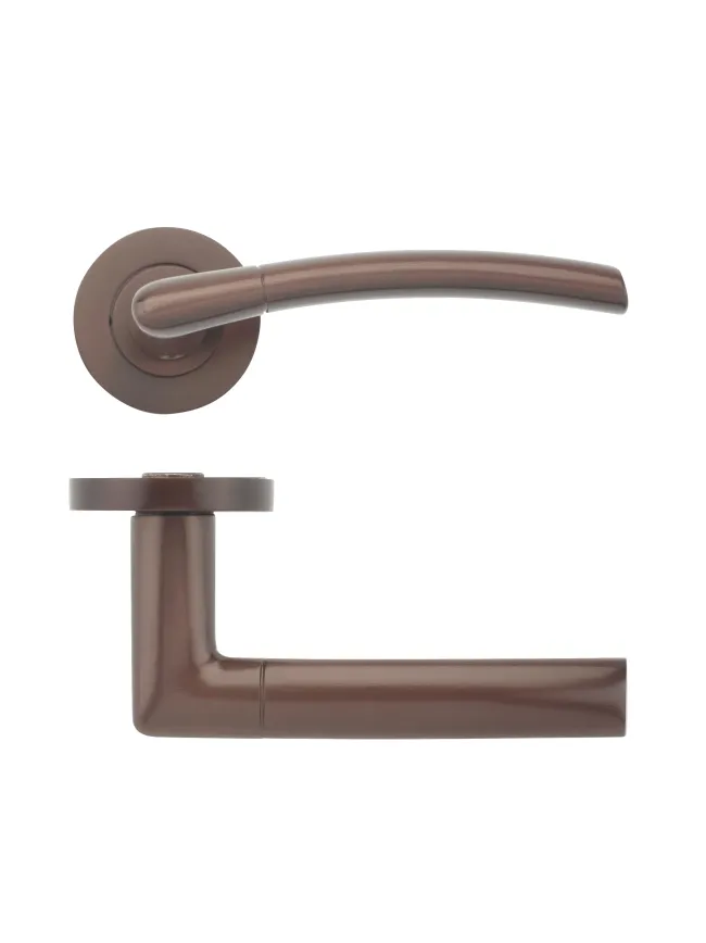 Zoo Hardware Olympus lever on round rose - Etna Bronze