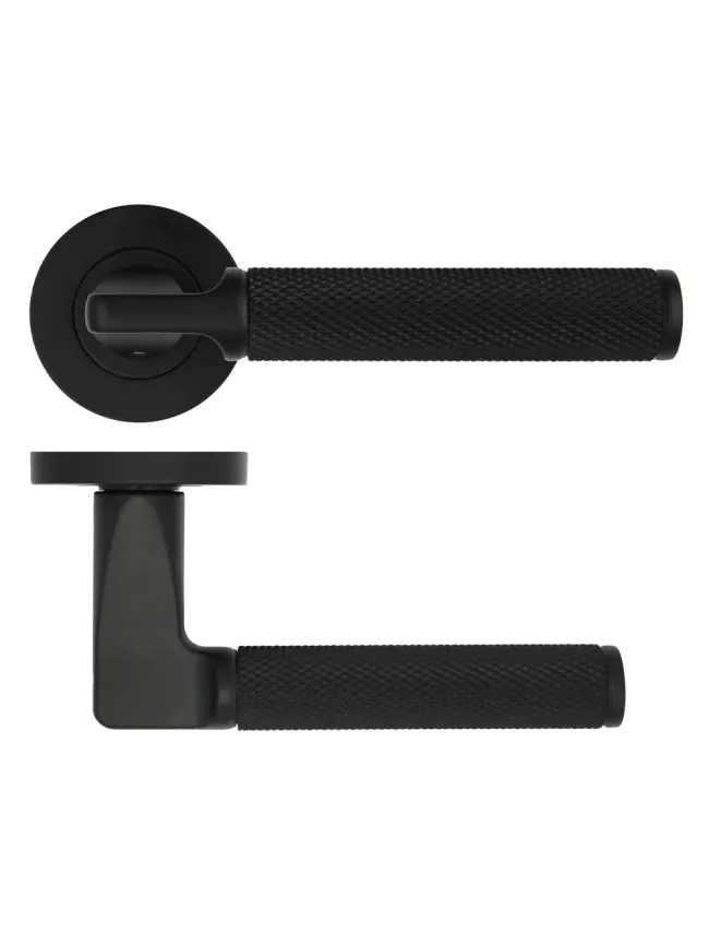 Zoo Hardware Bilbao lever on rose - Matt Black