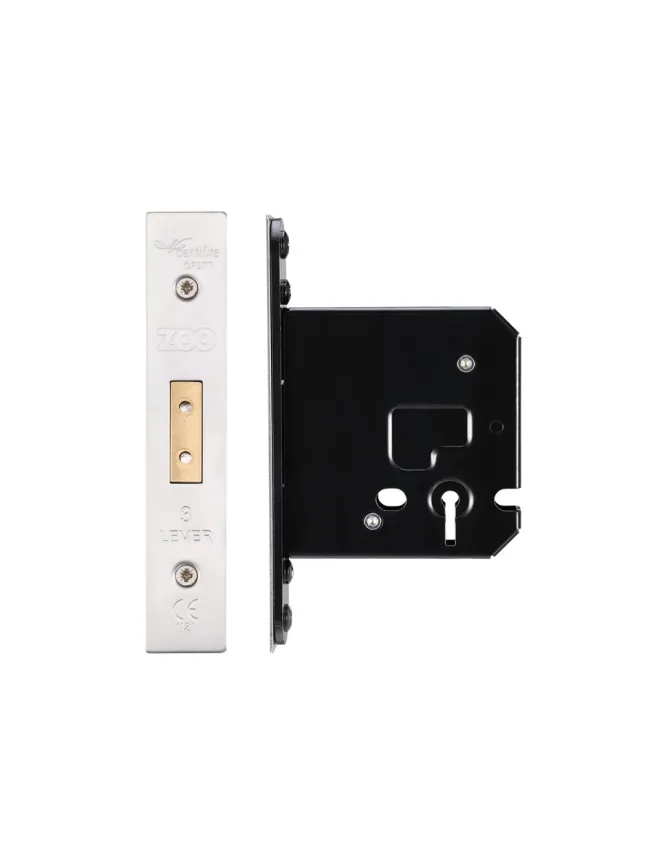 Zoo Hardware 3 Lever Dead Lock - 76mm C/W PVD Forend and Strike - Satin Stainless