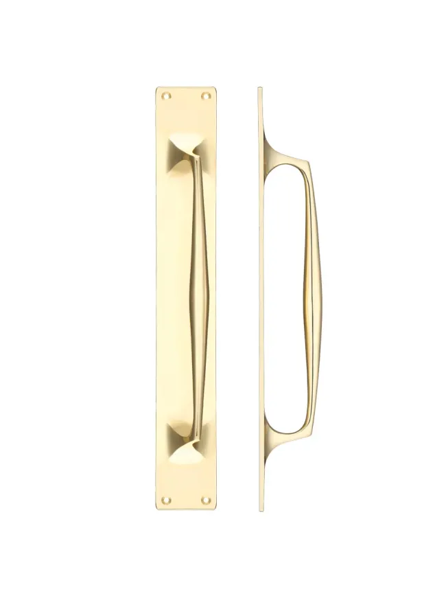 Zoo Hardware Pull Handle on Backplate - Brass