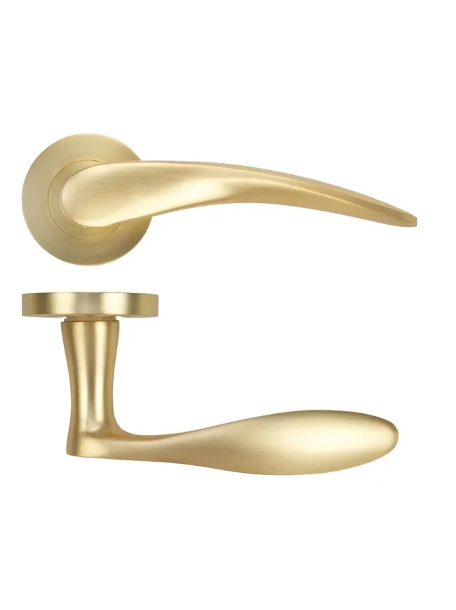 Zoo Hardware Merida lever on rose - Satin Brass