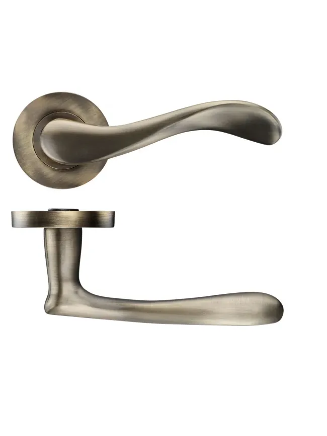 Zoo Hardware Asti lever on round rose - Florentine Bronze