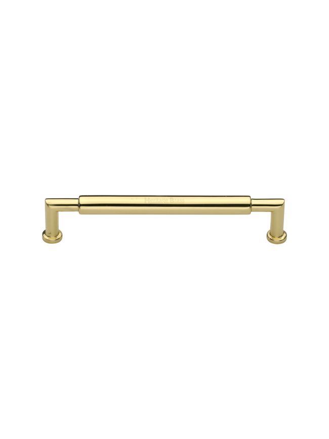 Heritage Brass Cabinet Pull Bauhaus Round Design 101mm CTC Polished Brass Finish